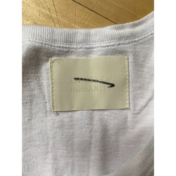 CITIZEN Of Humanity BNWOT Sz XSmall "Cecilia" White Tshirt NEW Padded Shoulders - Picture 5 of 9